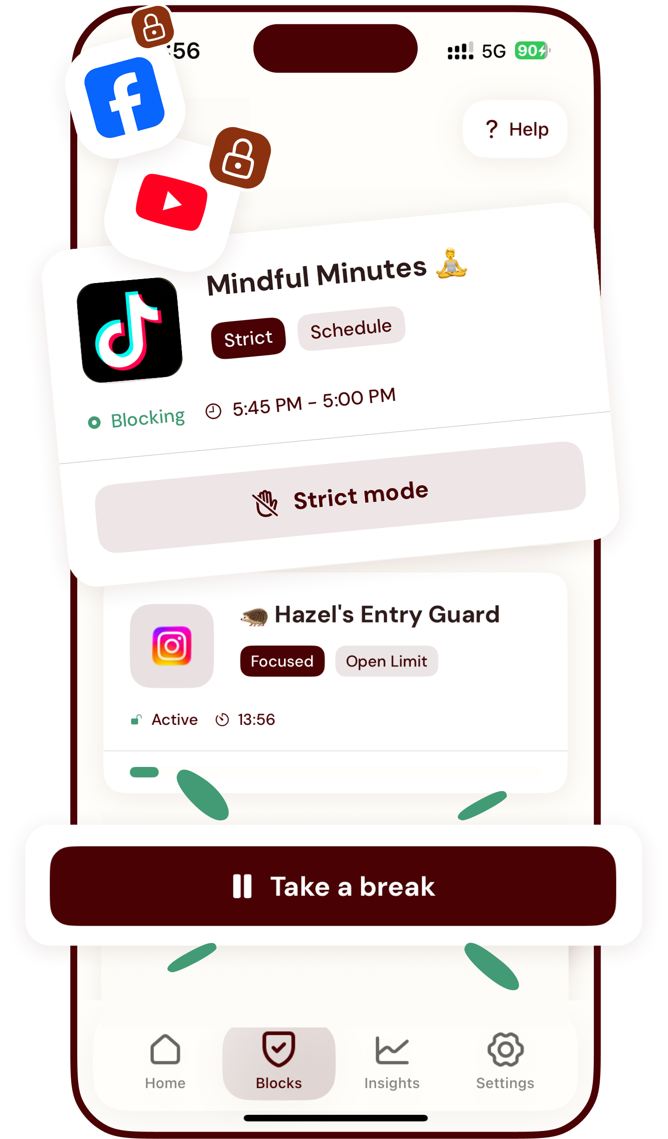 Hazel app blocker interface showing real-time app blocking feature
